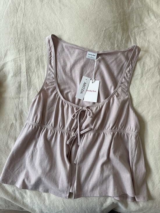 Aritzia Tops - Aritzia Sunday Best Dusty Mauve Tie-Front Tank BNWT